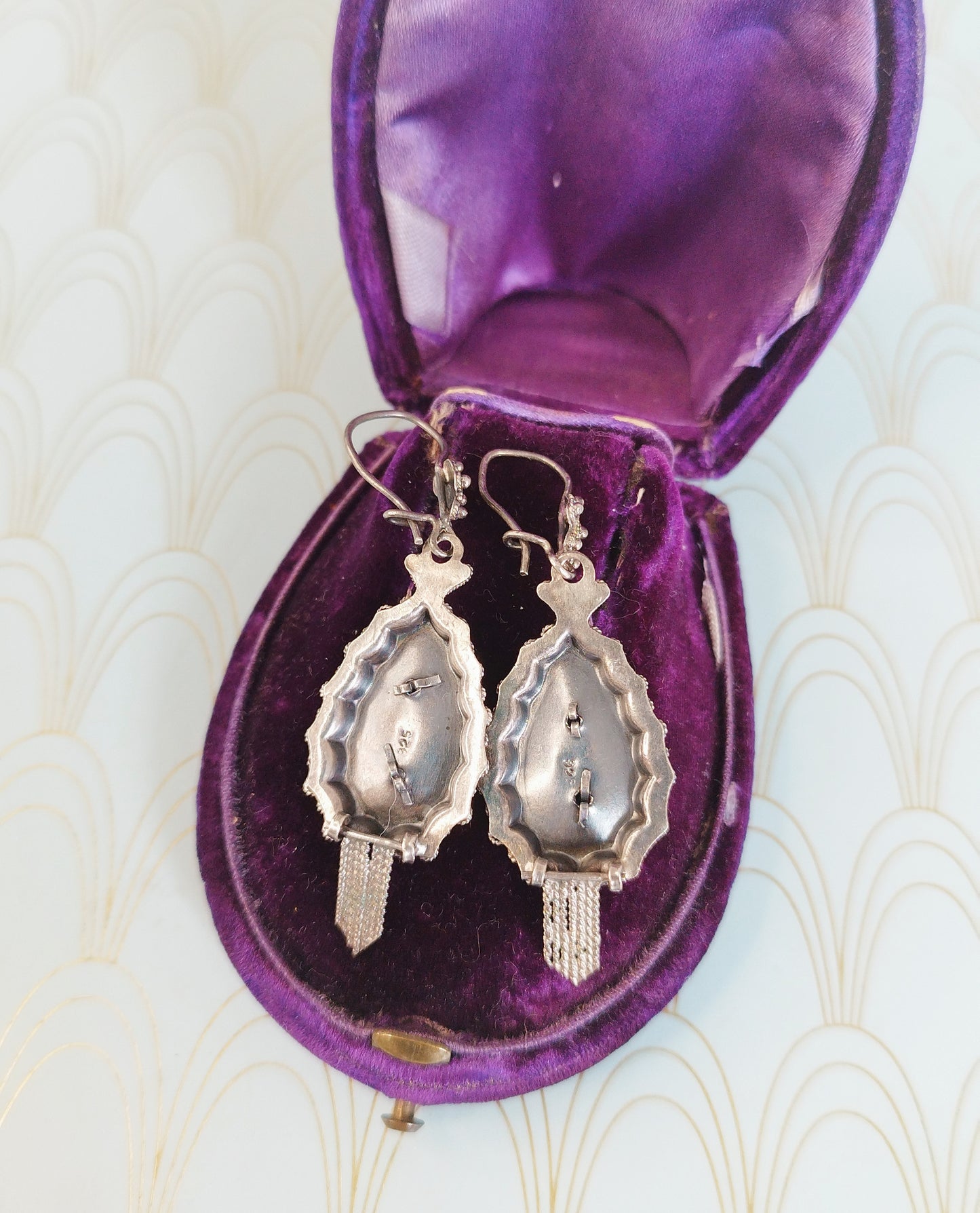 Luxury Antique Dutch Filigree Dangle Drop Earrings, Antique Silver Earrings, Portuguese Filigree, Antique Dormeuse Earrings, Gift for Her...